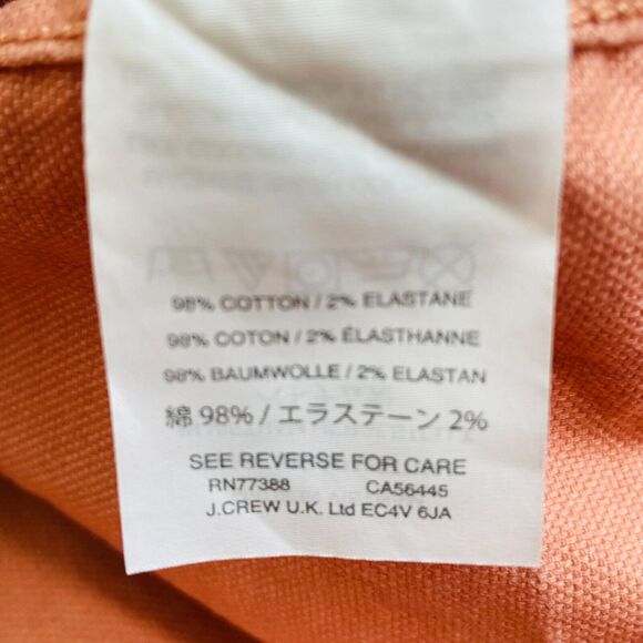 Madewell A-Line Denim Mini Skirt Size 6 High Rise Zip Up Front Cutoff Hem Peach - Picture 5 of 7